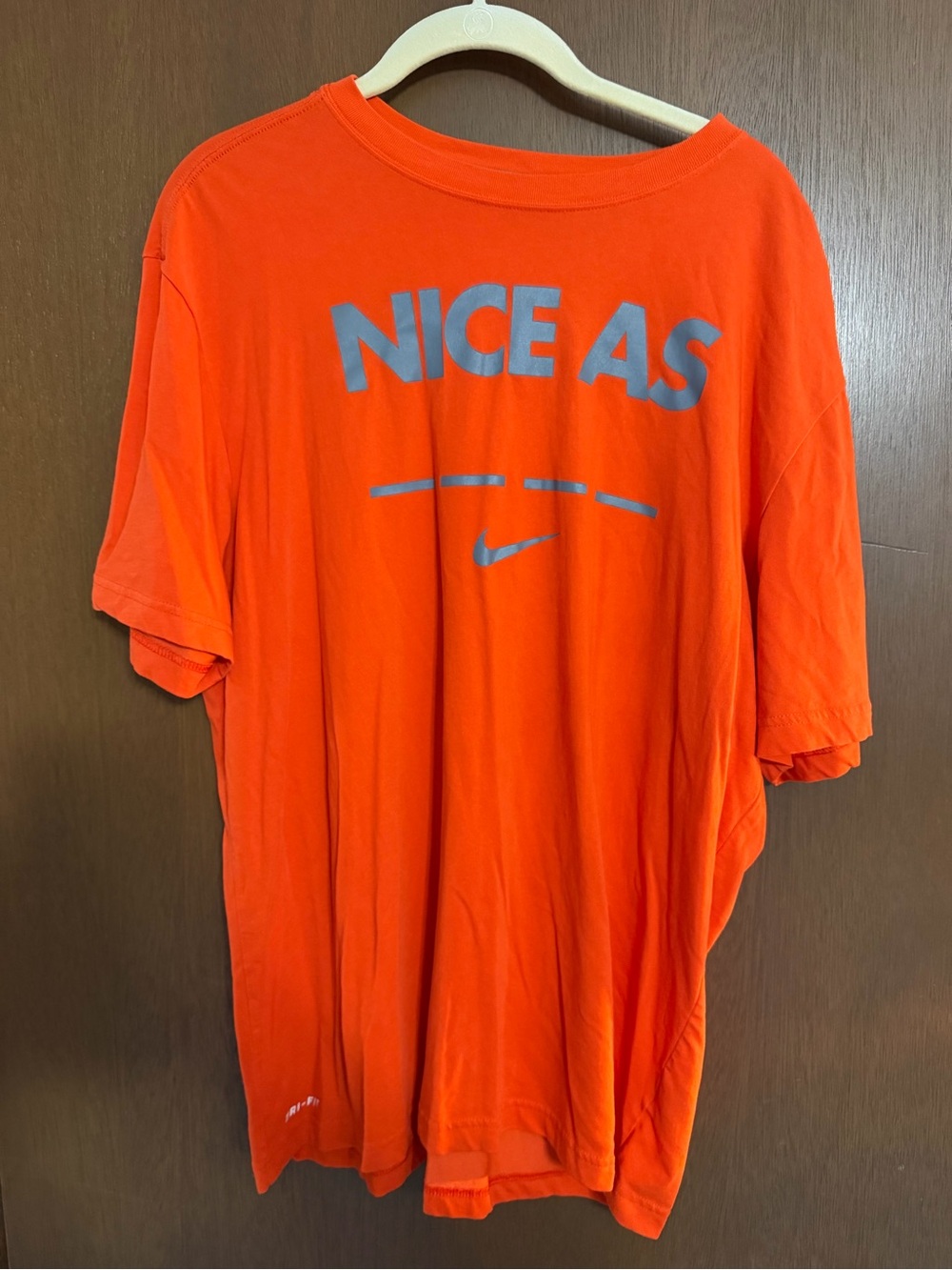 Nike Men’s Bright Orange 'Nice As' Graphic Short Sleeve Tee